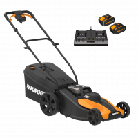 Газонокосилка WORX WG744E аккумуляторная 40V 40см, с двумя АКБ на 4Ач и двойным ЗУ в 2A+2А 