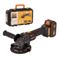 Угловая шлифмашина (болгарка) WORX WX814 аккумуляторная 20V, 125 мм, бесщеточная, с АКБ на 4 Ач и ЗУ, в кейсе 