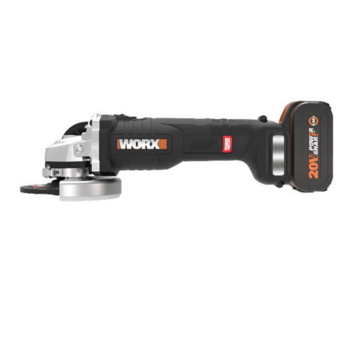 Угловая шлифмашина (болгарка) WORX WX813 аккумуляторная 20V, 115 мм, бесщеточная, с АКБ на 4 Ач и ЗУ, в кейсе 