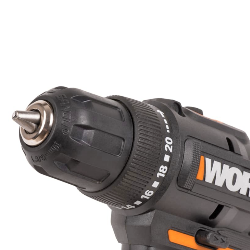 Дрель-шуруповерт WORX WX100.2 аккумуляторная 20V 30Нм, с двумя АКБ на 2Ач и ЗУ в 0.4А, в сумке