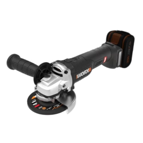 Угловая шлифмашина (болгарка) WORX WX813 аккумуляторная 20V, 115 мм, бесщеточная, с АКБ на 4 Ач и ЗУ, в кейсе 