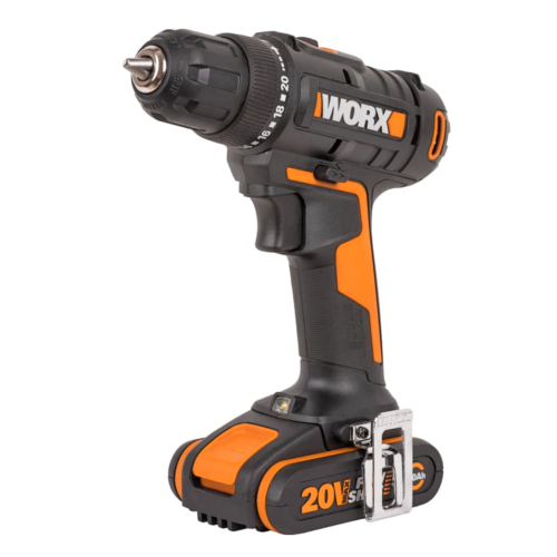Дрель-шуруповерт WORX WX100.2 аккумуляторная 20V 30Нм, с двумя АКБ на 2Ач и ЗУ в 0.4А, в сумке