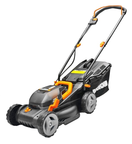 Газонокосилка WORX WG779E аккумуляторная 40V 34см, с двумя АКБ на 2,5Ач и двойным ЗУ в 2A 